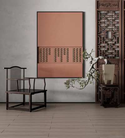 中式装饰画3D模型下载